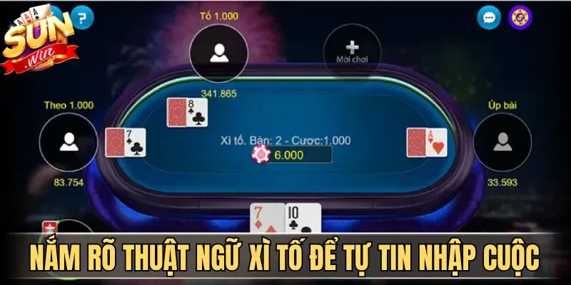 Cách Chơi Xì Tố Online Dễ Thắng Với Mẹo Từ Cao Thủ 2026 3 Sunwin Nắm rõ thuật ngữ Xì Tố để tự tin nhập cuộc